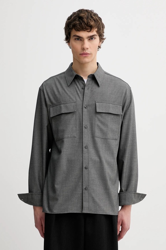 Calvin Klein koszula z elastanem szary LV04LE114G