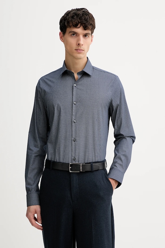 Πουκάμισο Calvin Klein με ελαστάν σκούρο μπλε LV019EU083