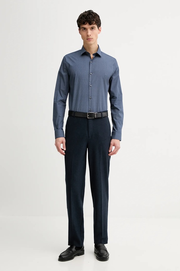 Πουκάμισο Calvin Klein LV019EU083 σκούρο μπλε SS26