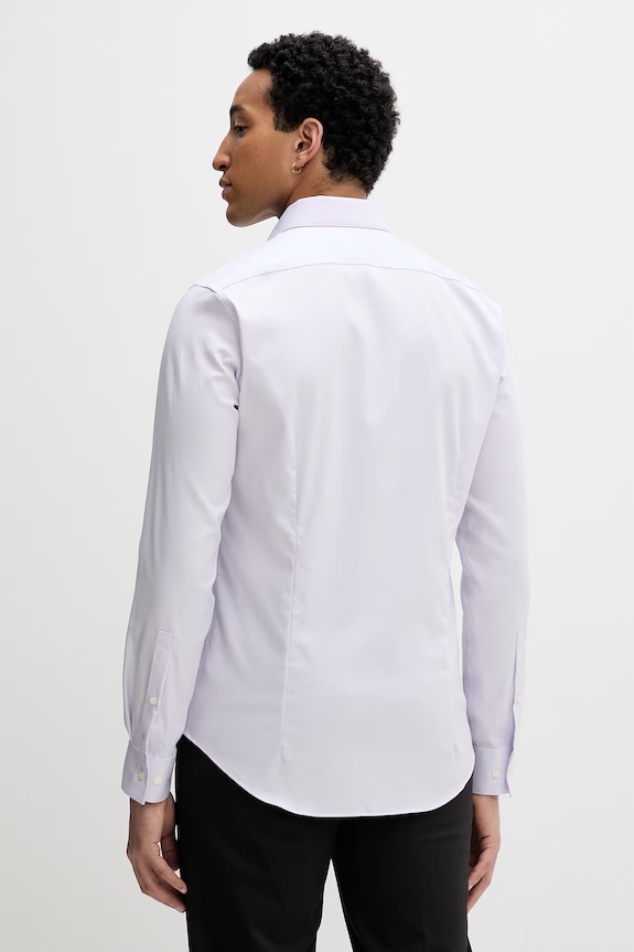 Odzież Calvin Klein koszula męska bawełniana z elastanem LV019EU090 fioletowy