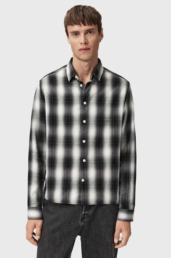 Odjeća Pamučna košulja AllSaints M070SD crna