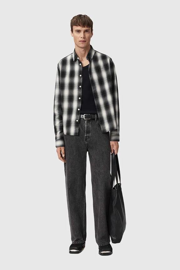 Pamučna košulja AllSaints M070SD crna