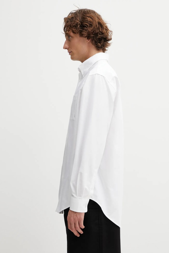 Βαμβακερό πουκάμισο Drôle de Monsieur La Chemise Oxford H.SH240.CO225.WT λευκό SS26