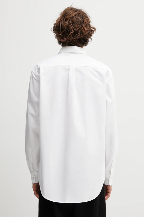 Ρούχα Βαμβακερό πουκάμισο Drôle de Monsieur La Chemise Oxford H.SH240.CO225.WT λευκό