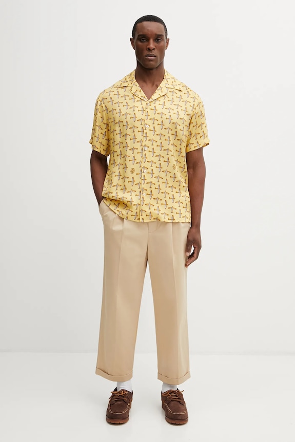 Drôle de Monsieur shirt Skyline J.SH230.VI028.YL yellow