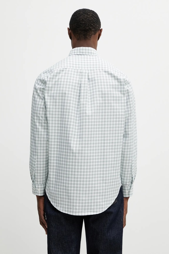 Odzież Drôle de Monsieur koszula bawełniana Chemise Carreaux Slogan Rose J.SH240.CO228.GN zielony