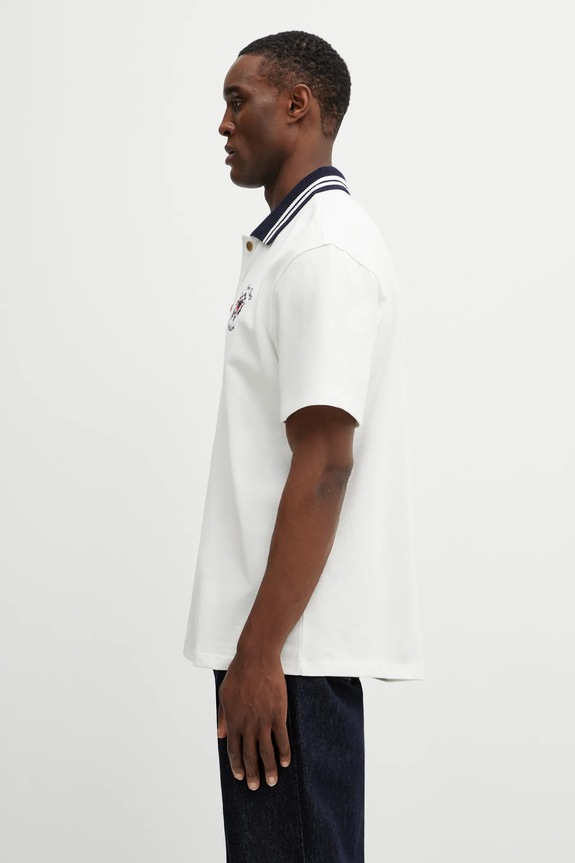 Drôle de Monsieur koszula bawełniana Chemise Piquée Slogan Rose J.SH247.CO264.OW beżowy SS26