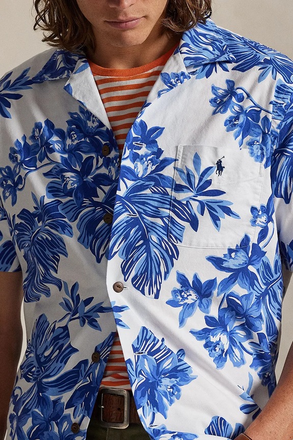 Βαμβακερό πουκάμισο Polo Ralph Lauren μπλε 710P04447