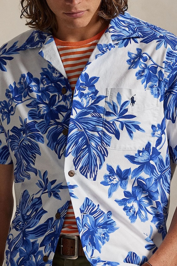 Βαμβακερό πουκάμισο Polo Ralph Lauren μπλε 710P04447