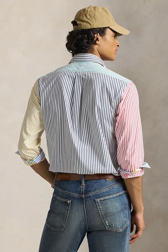 Хлопковая рубашка Polo Ralph Lauren 710P07020 мультиколор SS26