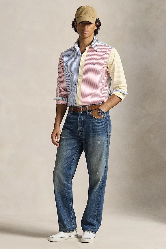Одежда Хлопковая рубашка Polo Ralph Lauren 710P07020 мультиколор