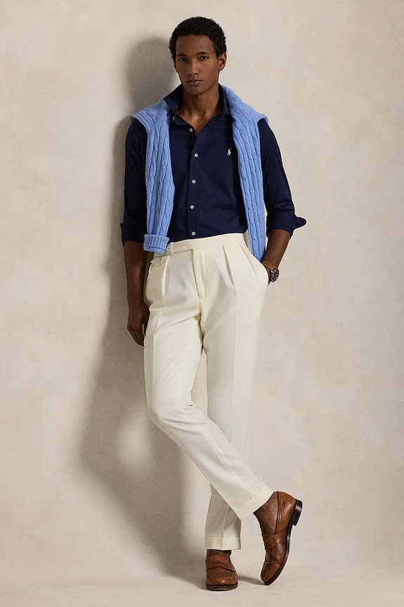 Abbigliamento Polo Ralph Lauren camicia in cotone 710P03960 blu navy