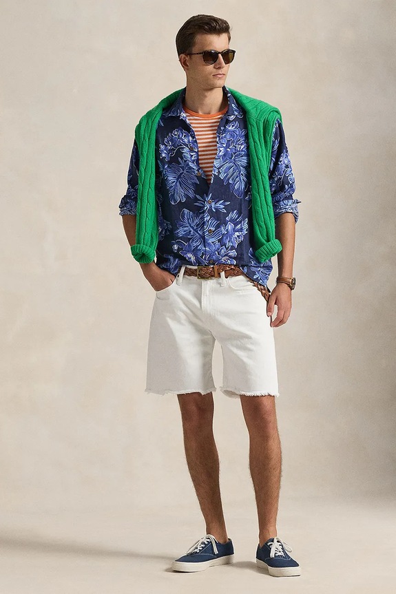 Oblečenie Ľanová košeľa Polo Ralph Lauren 710P04449 tmavomodrá