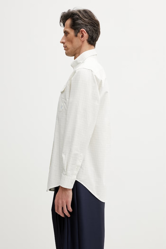 Drôle de Monsieur Chemise a Carreaux сорочка бавовняна чоловіча K.SH252.CO272.LBE бежевий SS26