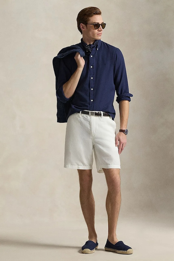 Дрехи Памучна риза Polo Ralph Lauren 710P07183 тъмносин
