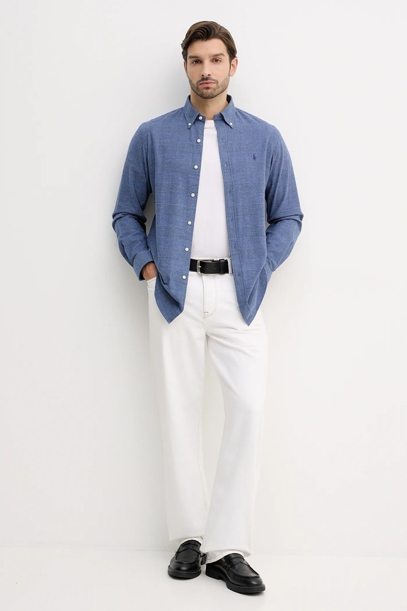 Košeľa Polo Ralph Lauren 710P07185 tmavomodrá SS26