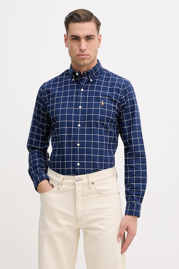 Polo Ralph Lauren koszula bawełniana regular granatowy 710P07186