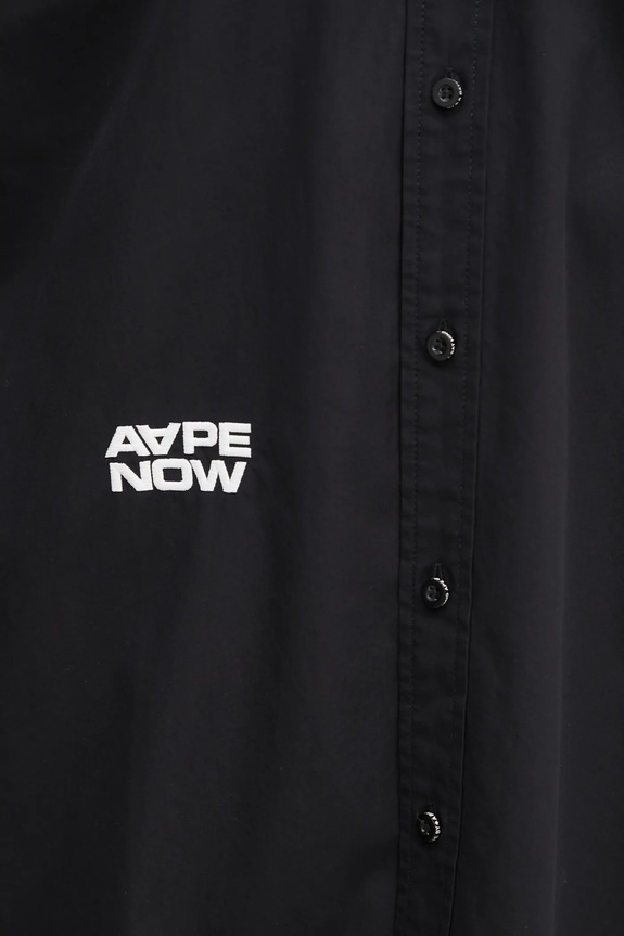Bavlnená košeľa AAPE Now čierna AAPSRM8518XXO