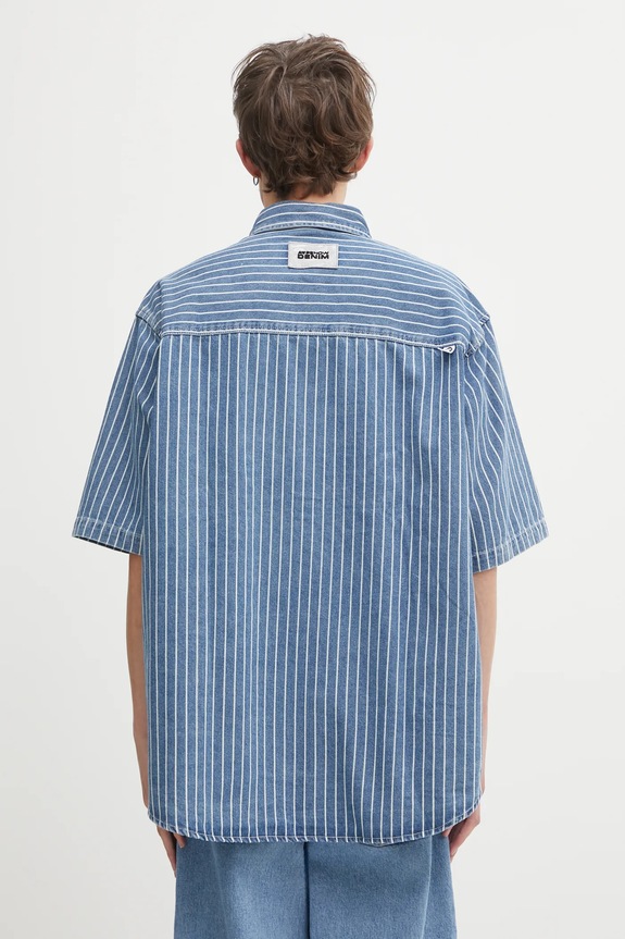 Îmbrăcăminte AAPE cămașă jeans Now AAPSRM8515XAO albastru