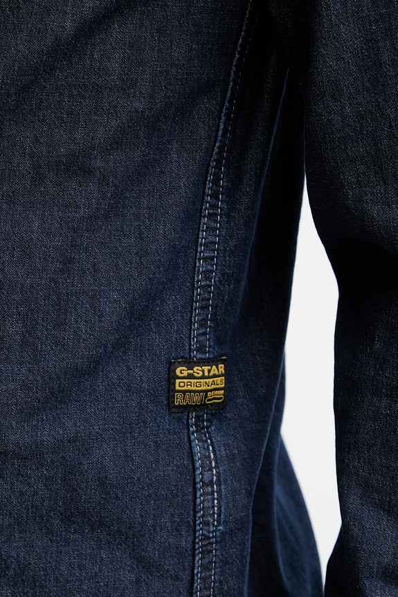 Košeľa s prímesou ľanu G-Star Clean slim D27681.D306 tmavomodrá