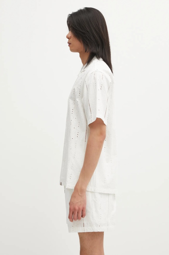 A Bathing Ape cotton shirt Embroidery Open Collar 1L30132305 white SS26