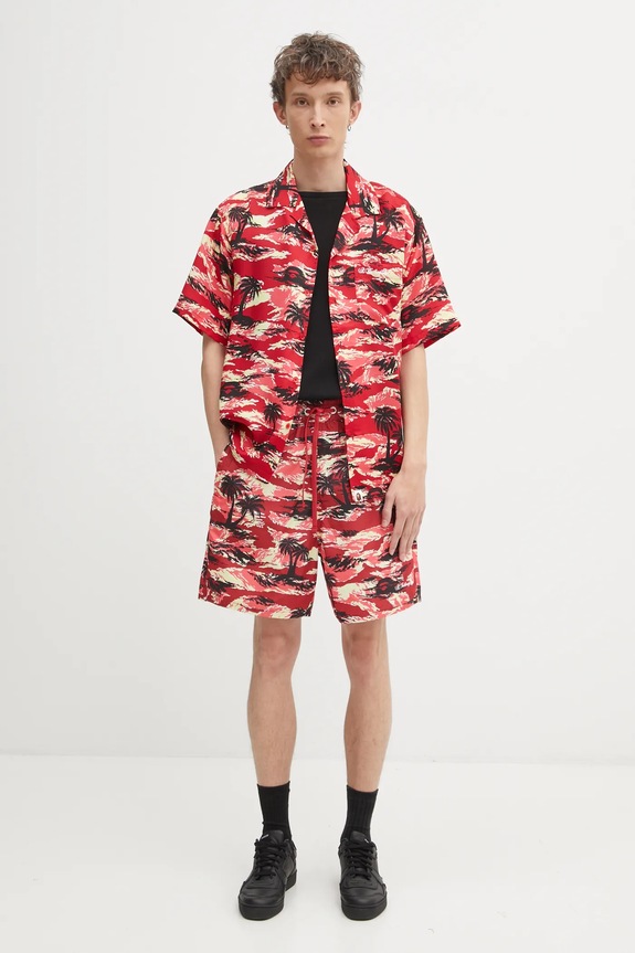 Рубашка A Bathing Ape Palm Tree Camo Open Collar 1L30132306 красный