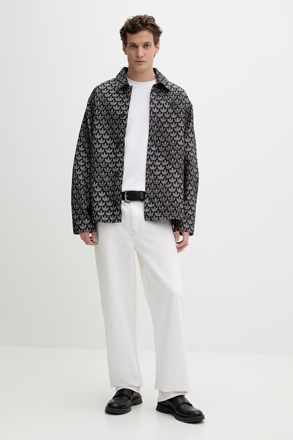 Βαμβακερό πουκάμισο adidas Originals KC6379 μαύρο SS26