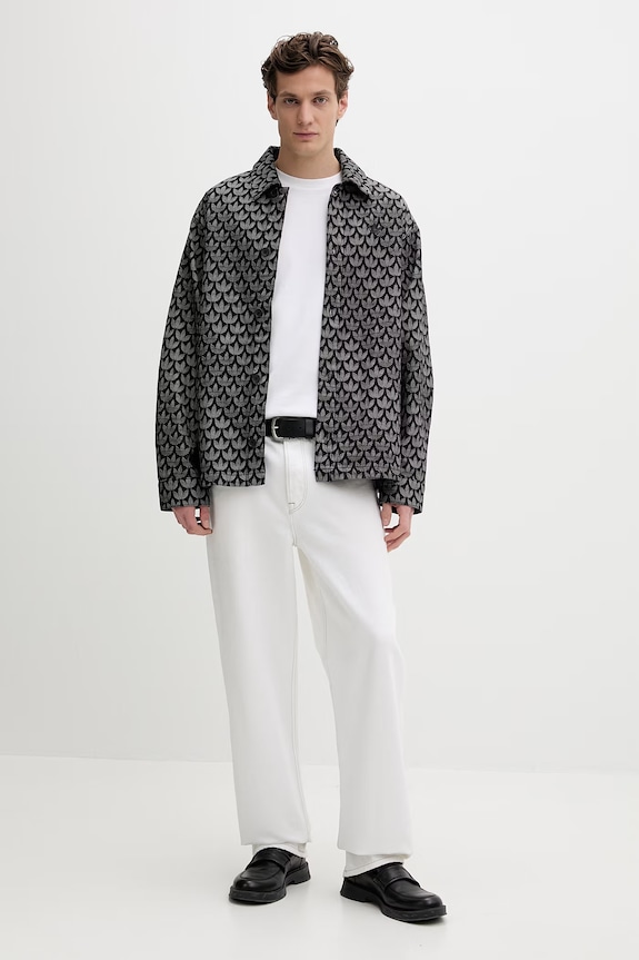 Βαμβακερό πουκάμισο adidas Originals KC6379 μαύρο SS26