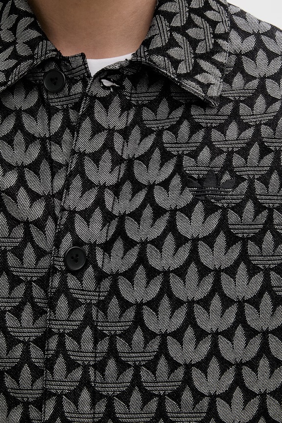 Βαμβακερό πουκάμισο adidas Originals KC6379 μαύρο