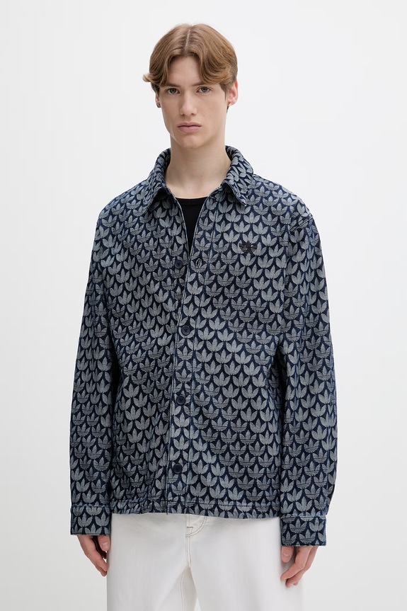 Τζιν πουκάμισο adidas Originals κανονικό σκούρο μπλε KD0397