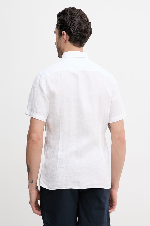 Îmbrăcăminte Hackett London cămașă de in HM3010633 alb