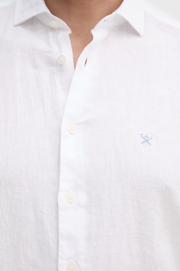 Hackett London cămașă de in HM3010633 alb