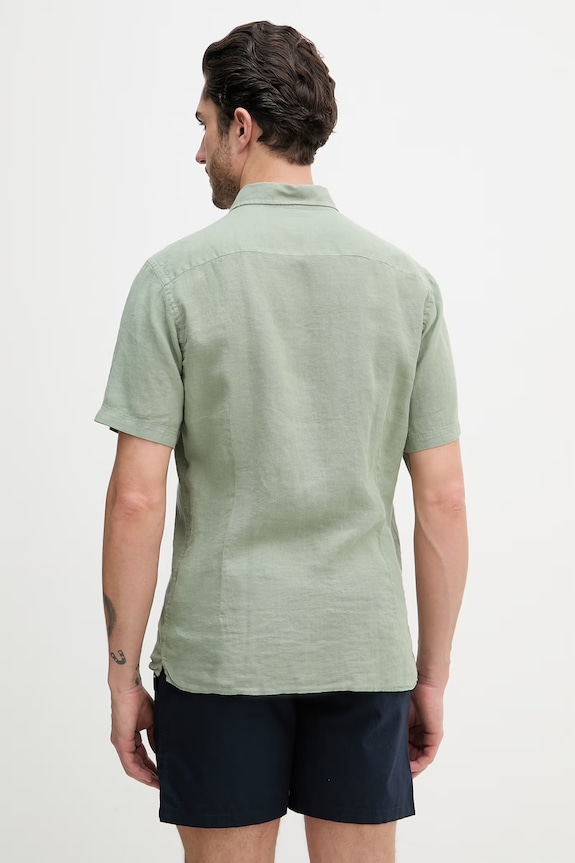 Îmbrăcăminte Hackett London cămașă de in HM3010633 verde