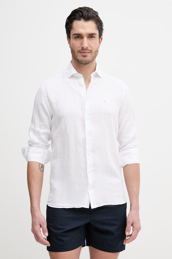 Льняная рубашка Hackett London casual белый HM3010636