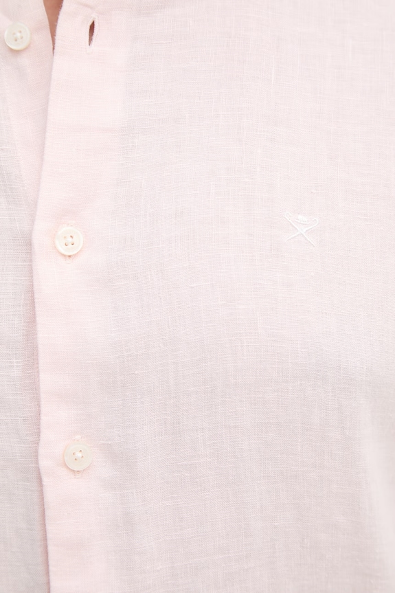 Hackett London koszula lniana HM3010636 różowy