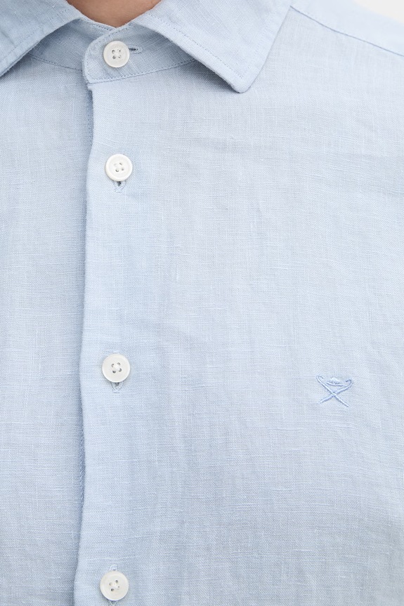 Hackett London koszula lniana HM3010636 niebieski