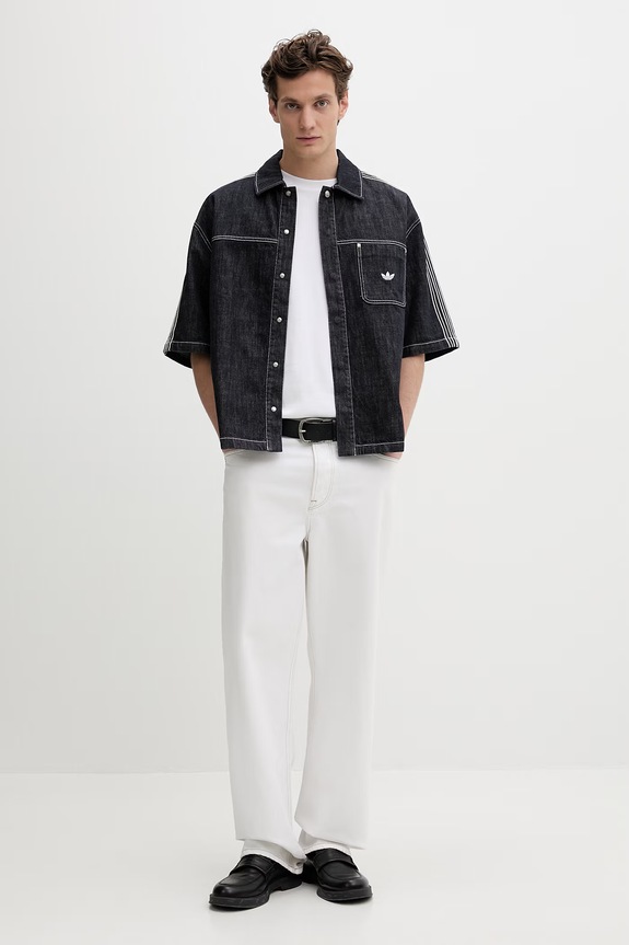 Τζιν πουκάμισο adidas Originals KG6448 σκούρο μπλε SS26
