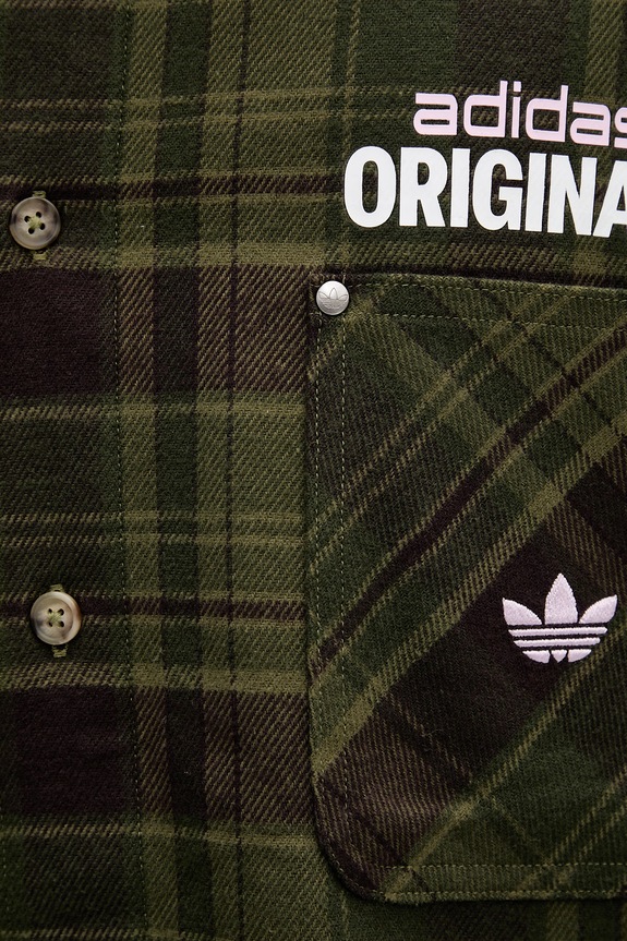 Хлопковая рубашка adidas Originals KG6451 зелёный