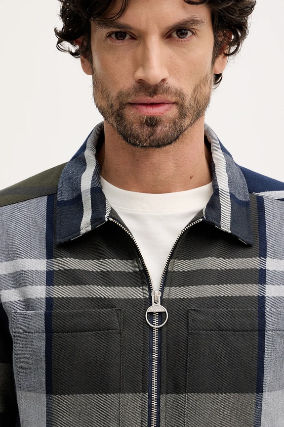 Barbour cămașă din bumbac Lannich bleumarin MOS0343