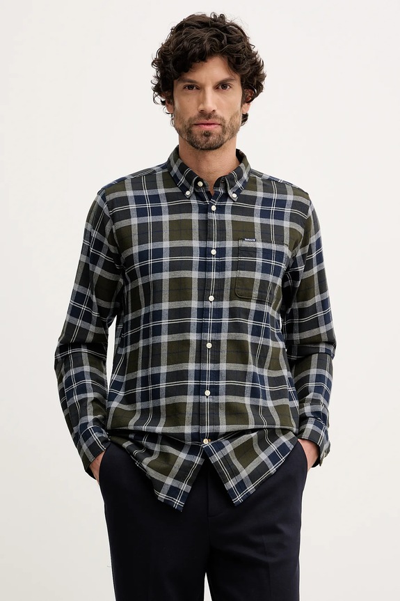 Barbour koszula bawełniana Rasay wzorzyste granatowy MSH5065