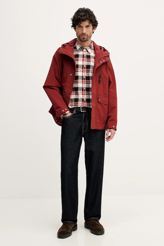 Bavlnená košeľa Barbour Fallbay MSH5543 červená SS26