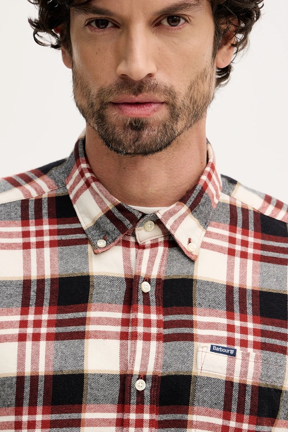 Bavlnená košeľa Barbour Fallbay červená MSH5543