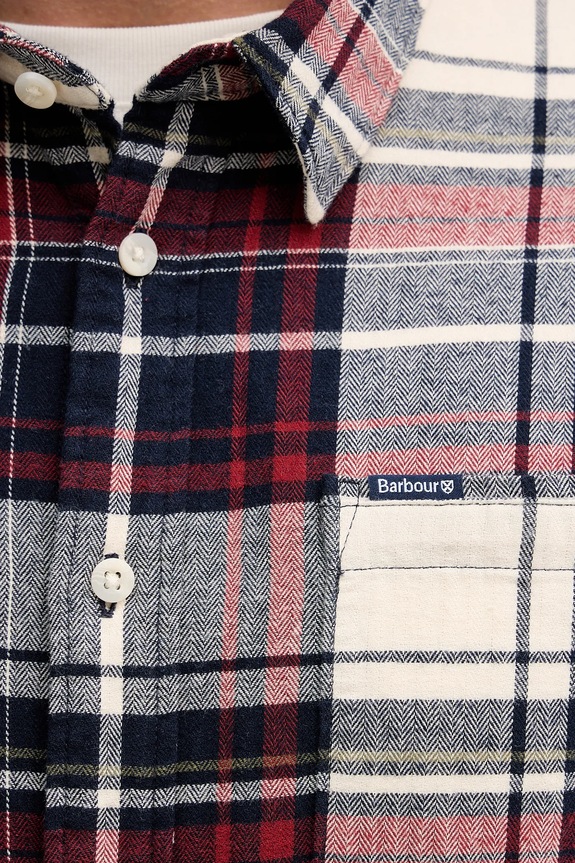 Barbour cămașă din bumbac Malham MSH5650 burgundia