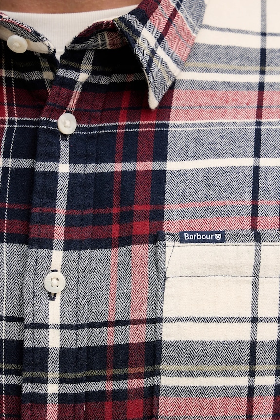 Barbour cămașă din bumbac Malham MSH5650 burgundia