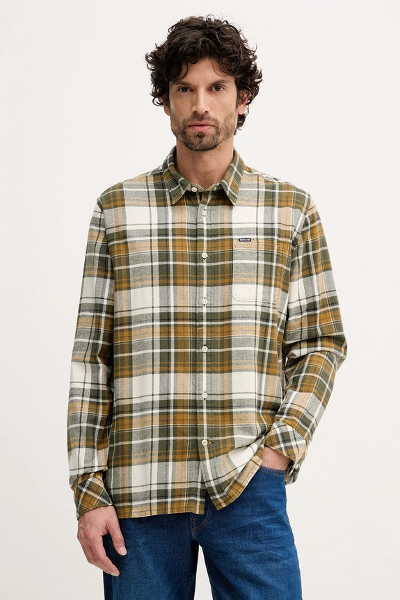 Barbour cămașă din bumbac Malham cu modele verde MSH5650
