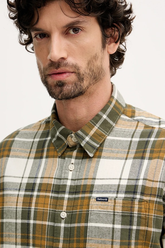 Barbour cămașă din bumbac Malham verde MSH5650