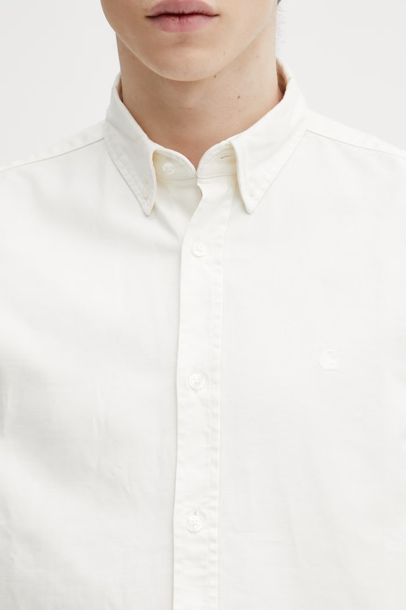 Carhartt WIP koszula bawełniana LS Bolton Shirt beżowy I030238.D6GD