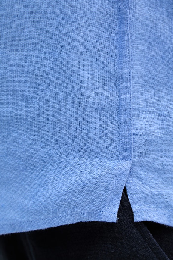 Mos Mosh koszula męska lniana Theo 509600 niebieski