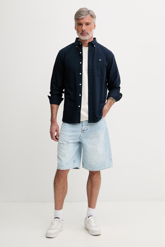 Helly Hansen cămașă pentru bărbați, din bumbac SHORE 54611 bleumarin SS26