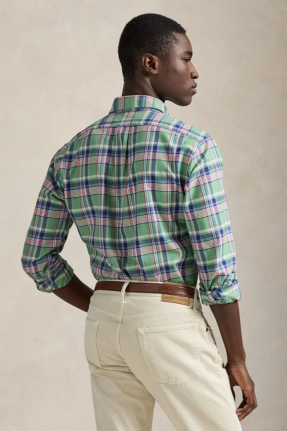 Bavlněná košile Polo Ralph Lauren CLASSIC OXFORD 710922273007 zelená SS26